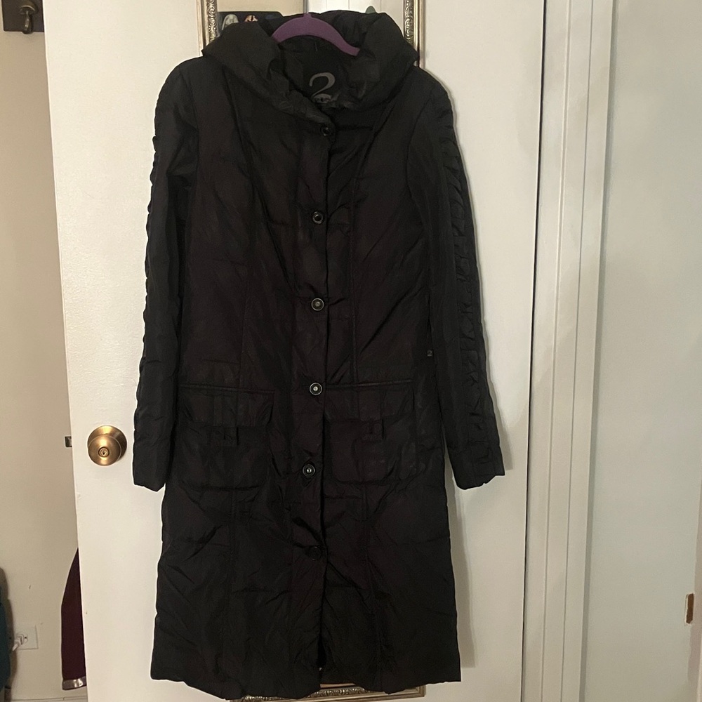 Women's Genuine Down Slim Black Coat